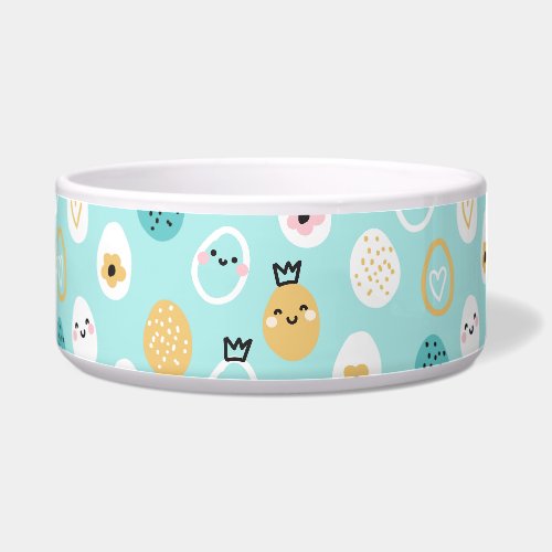 Cute Easter Eggs Pattern Kawaii Pastel Eggs  Bowl