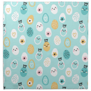 Cute Easter Eggs Pattern Kawaii Pastel Eggs  Cloth Napkin