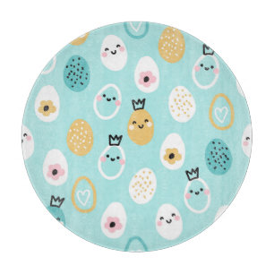 Cute Easter Eggs Pattern Kawaii Pastel Eggs Cutting Board