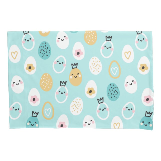 Cute Easter Eggs Pattern Kawaii Pastel Eggs  Pillow Case (Front)