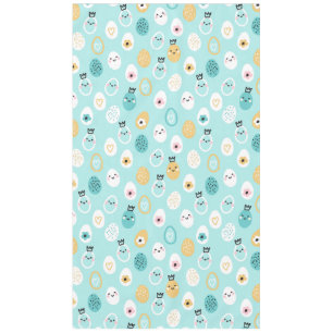 Cute Easter Eggs Pattern Kawaii Pastel Eggs Tablecloth