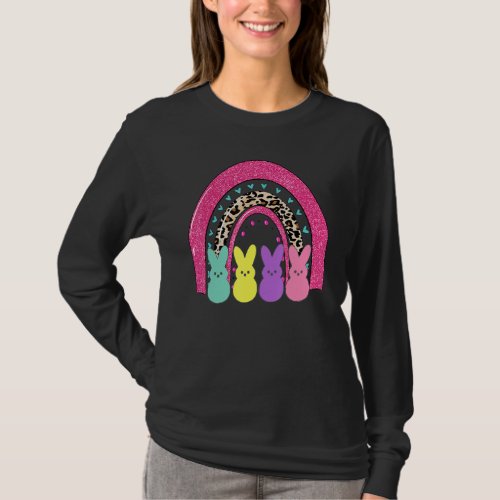Cute Easter Eggs Rainbow Bunny Happy Easter Day Te T_Shirt