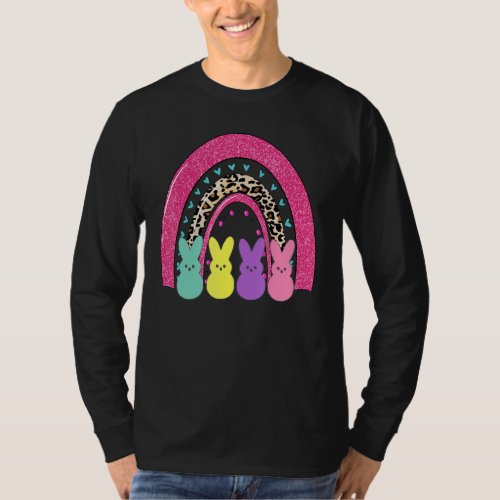 Cute Easter Eggs Rainbow Bunny Happy Easter Day Te T_Shirt