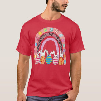 Cute Easter Eggs Rainbow Rabbit Bunny Happy Easter T-Shirt