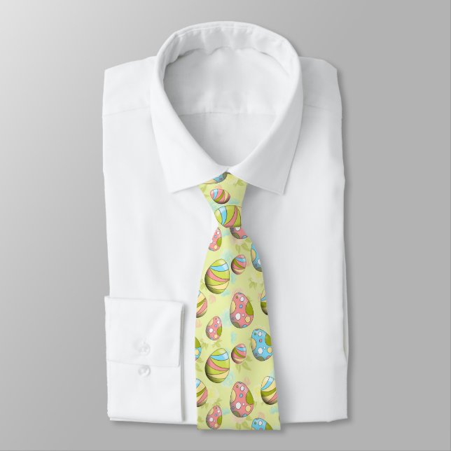 cute Easter eggs tiled pattern Neck Tie (Tied)
