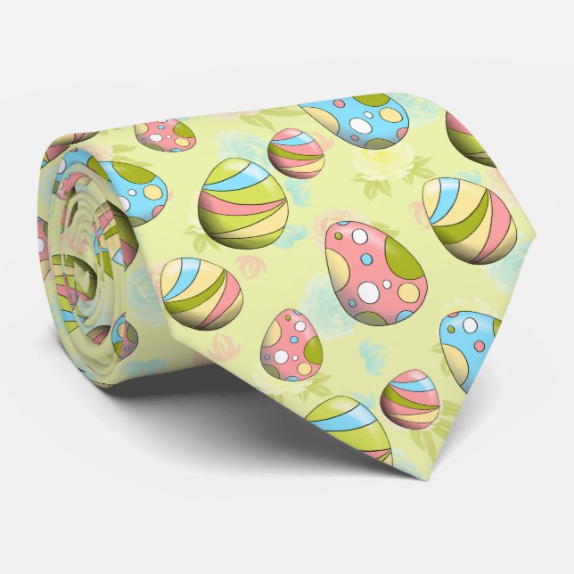 cute Easter eggs tiled pattern Neck Tie (Rolled)
