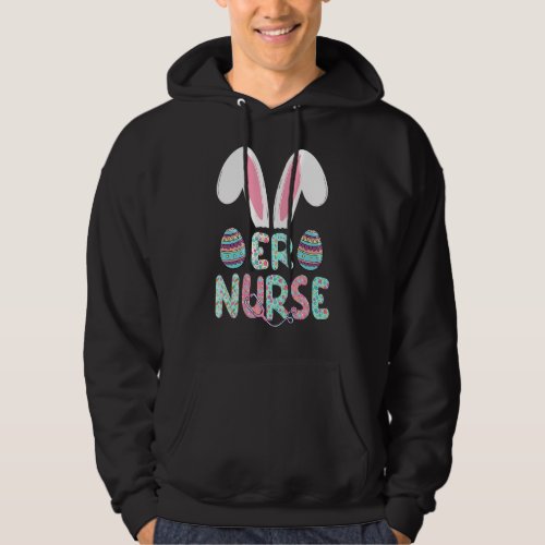 Cute Easter ER Nurse RN Bunny Ears Happy Easter Eg Hoodie