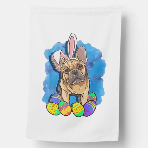 Cute Easter Gift Idea for French Bulldog Frenchie House Flag