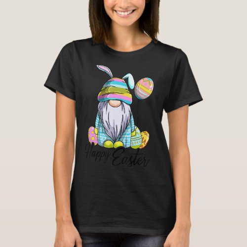 Cute Easter Gnome Eggs Hunting Basket Cute Happy E T_Shirt