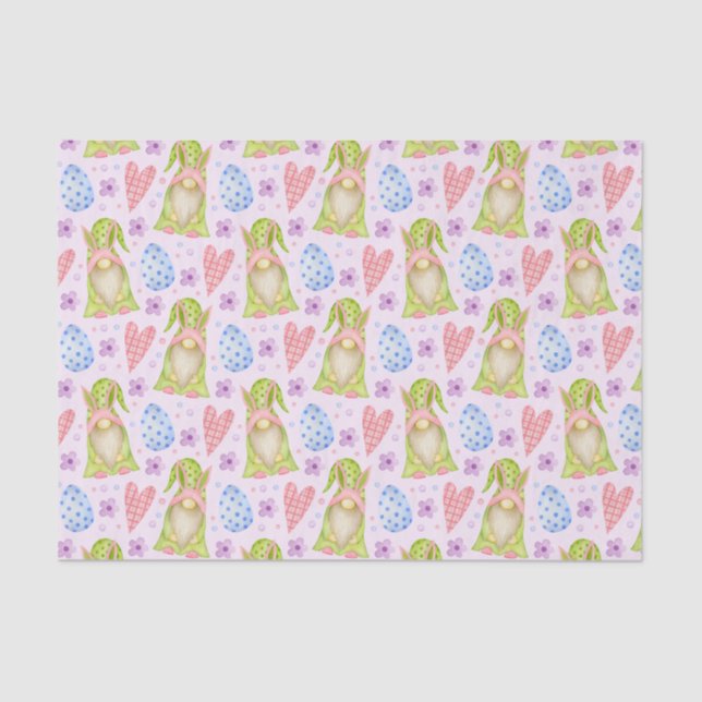 Cute Easter Gnomes and Easter Eggs   Tissue Paper (Front)