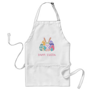 Cute Easter Group Eggs Happy Hoppy Easter day Adult Apron