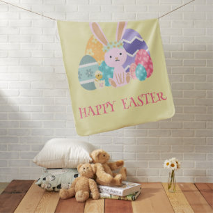 Cute Easter Group Eggs Happy Hoppy Easter day Baby Blanket