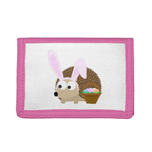 Cute Easter Hedgehog Trifold Wallet