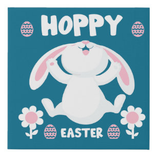 Cute Easter Holiday Rabbit Faux Canvas Print