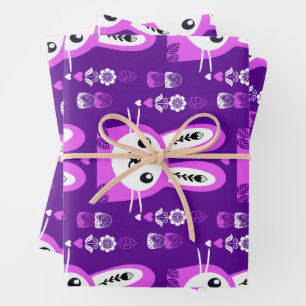 Cute Easter Holiday Rabbit Wrapping Paper Sheets