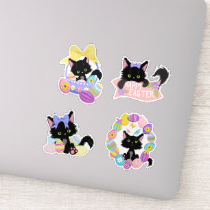 Cute Easter Kitten Pastel Sticker