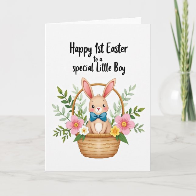 Cute Easter Little Boy Card (Front)