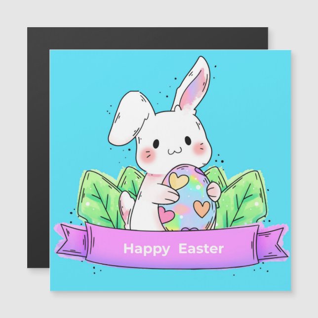Cute Easter Magnetic Invitation (Front/Back)
