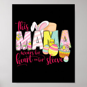 Cute Easter Mama Bunny Floral Mother’s Day Spring Poster