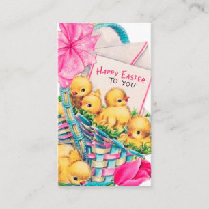 Cute Easter mini retro vintage chicks Business Card
