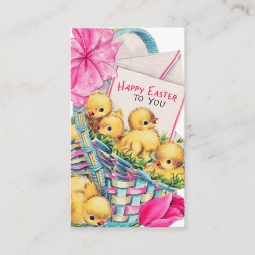 Cute Easter mini retro vintage chicks Business Card