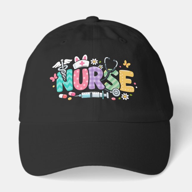 Cute Easter Nurse Medical Humor Hat (Front)