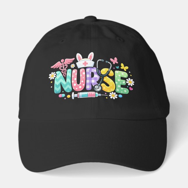 Cute Easter Nurse Medical Humor Hat (Front)