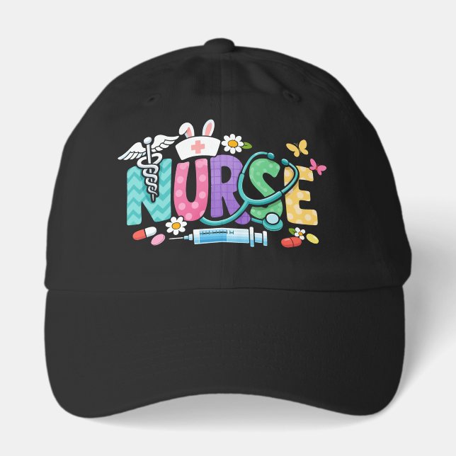 Cute Easter Nurse Medical Humor Hat (Front)