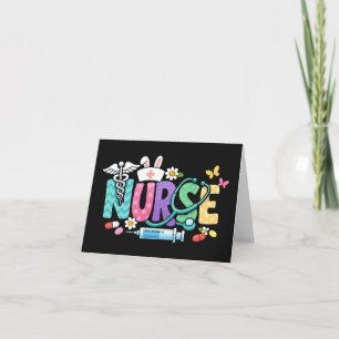 Cute Easter Nurse Medical Humor Letterpress Thank You Card