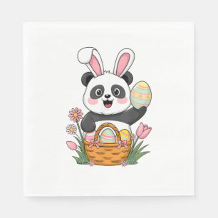Cute Easter Panda Bunny Rabbit Easter Egg Basket P Napkins