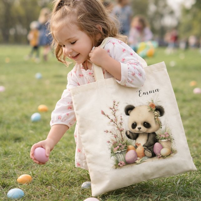 Cute Easter Panda Illustration  Tote Bag (Creator Uploaded)