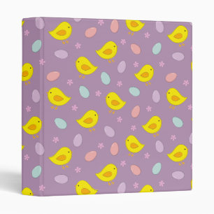 Cute Easter pattern Chickens Eggs Custom color Binder