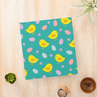 Cute Easter pattern Chickens Eggs Custom color Binder