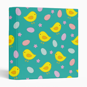 Cute Easter pattern Chickens Eggs Custom color Binder
