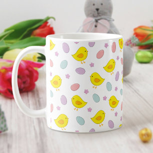 Cute Easter pattern Chickens Eggs Custom color Coffee Mug