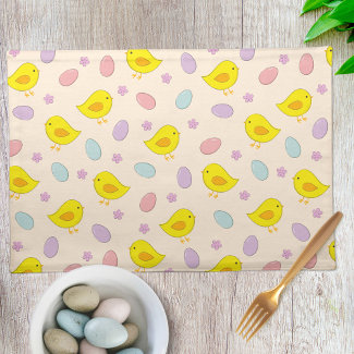 Cute Easter pattern Chickens Eggs Pastel colors