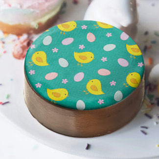 Cute Easter pattern Chickens Eggs Teal Color Fun