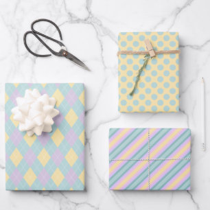 Cute Easter Pattern Pastel Wrapping Paper Sheets