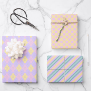 Cute Easter Pattern Pastel Wrapping Paper Sheets