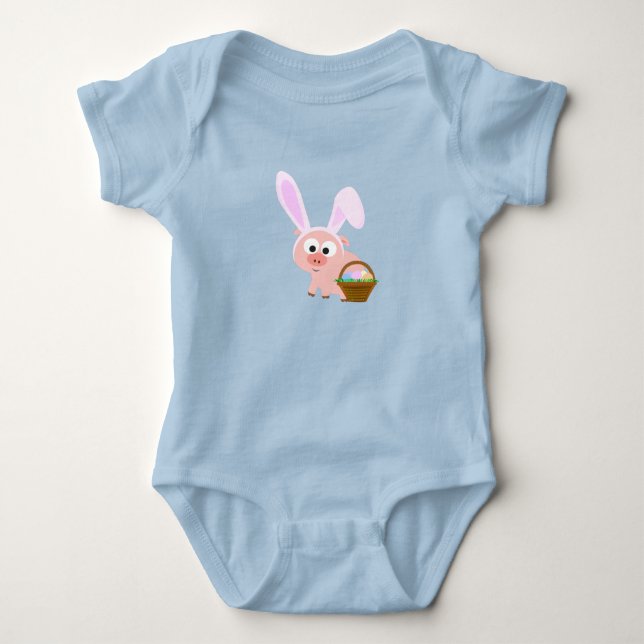 Cute Easter Pig  Baby Bodysuit (Front)