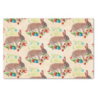 Cute Easter Rabbit Pattern Decoupage Craft / Party