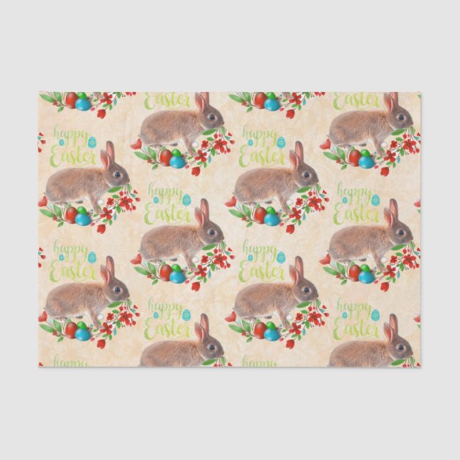 Cute Easter Rabbit Pattern Decoupage Craft / Party Tissue Paper (Front)