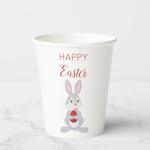 Cute Easter Rabbit Red Easter Egg Paper Cups