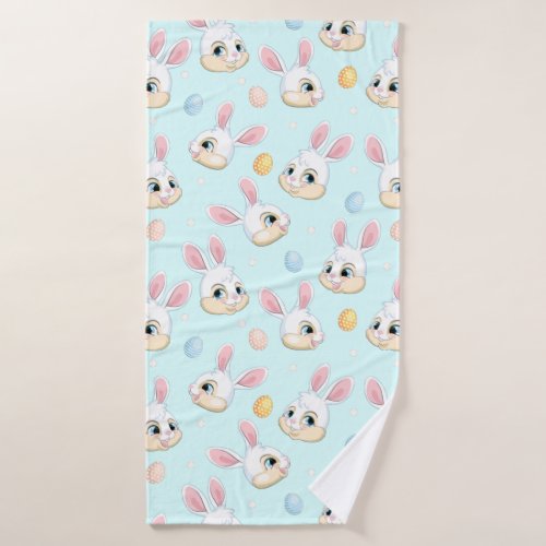 Cute easter rabbits  bath towel set