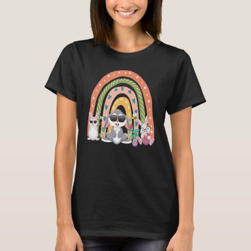 Cute Easter Rainbow Happy Easter Heart Spring East T_Shirt