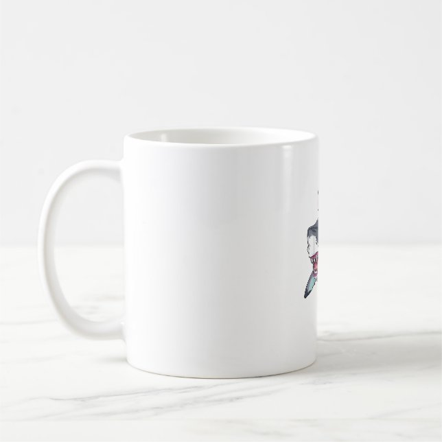 Cute Easter Shark Bunny Ears Basket Eggs Happy Eas Coffee Mug (Left)