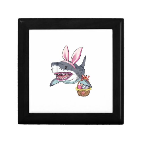Cute Easter Shark Bunny Ears Basket Eggs Happy Eas Gift Box