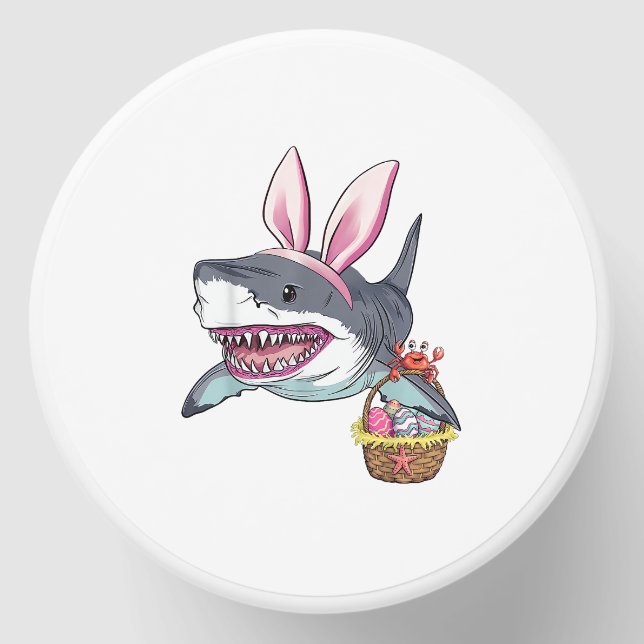 Cute Easter Shark Bunny Ears Basket Eggs Happy Eas Mini Candle Favors (Front)