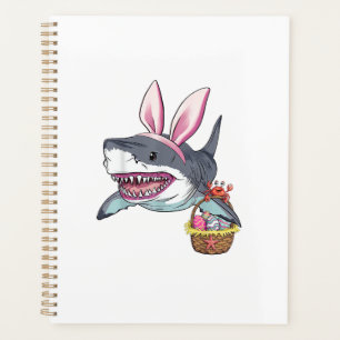 Cute Easter Shark Bunny Ears Basket Eggs Happy Eas Planner