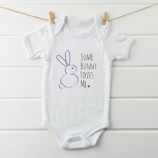 Cute Easter Some Bunny Loves Me Baby Bodysuit